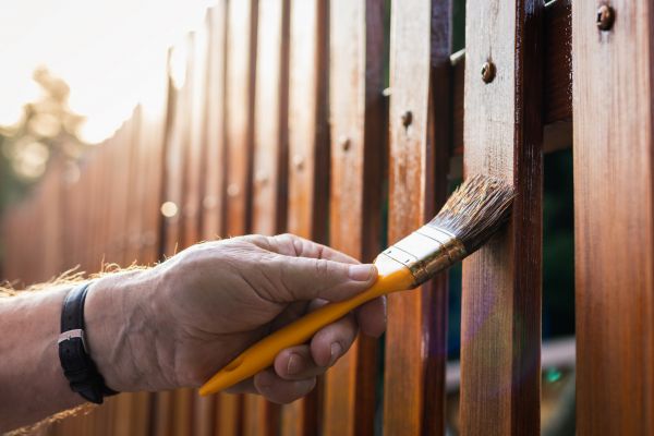 Picket Fence Staining